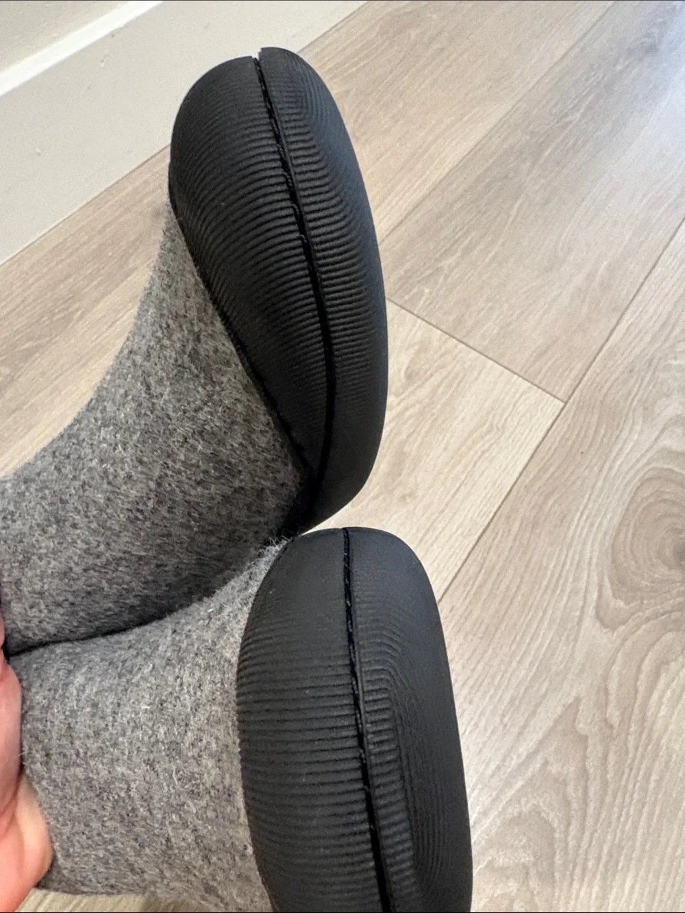 Huckberry Gray Wool-Blend Chukka Boots with Black Sole